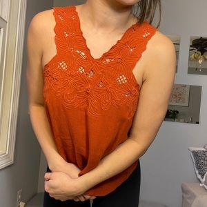 Orange lace tank top from Nordstrom